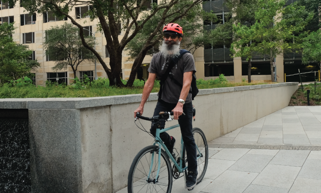 Ricardo on his bike.