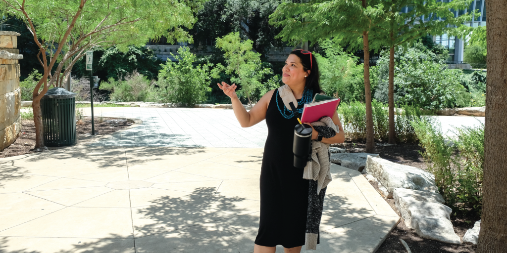 Tatianna shows us around the area where Green Workforce Development will be hosting an event soon.
