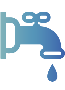 Icon of a faucet with a water drop.