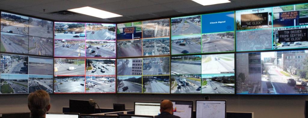 An Austin Transportation employee monitors traffic conditions at the MMC.