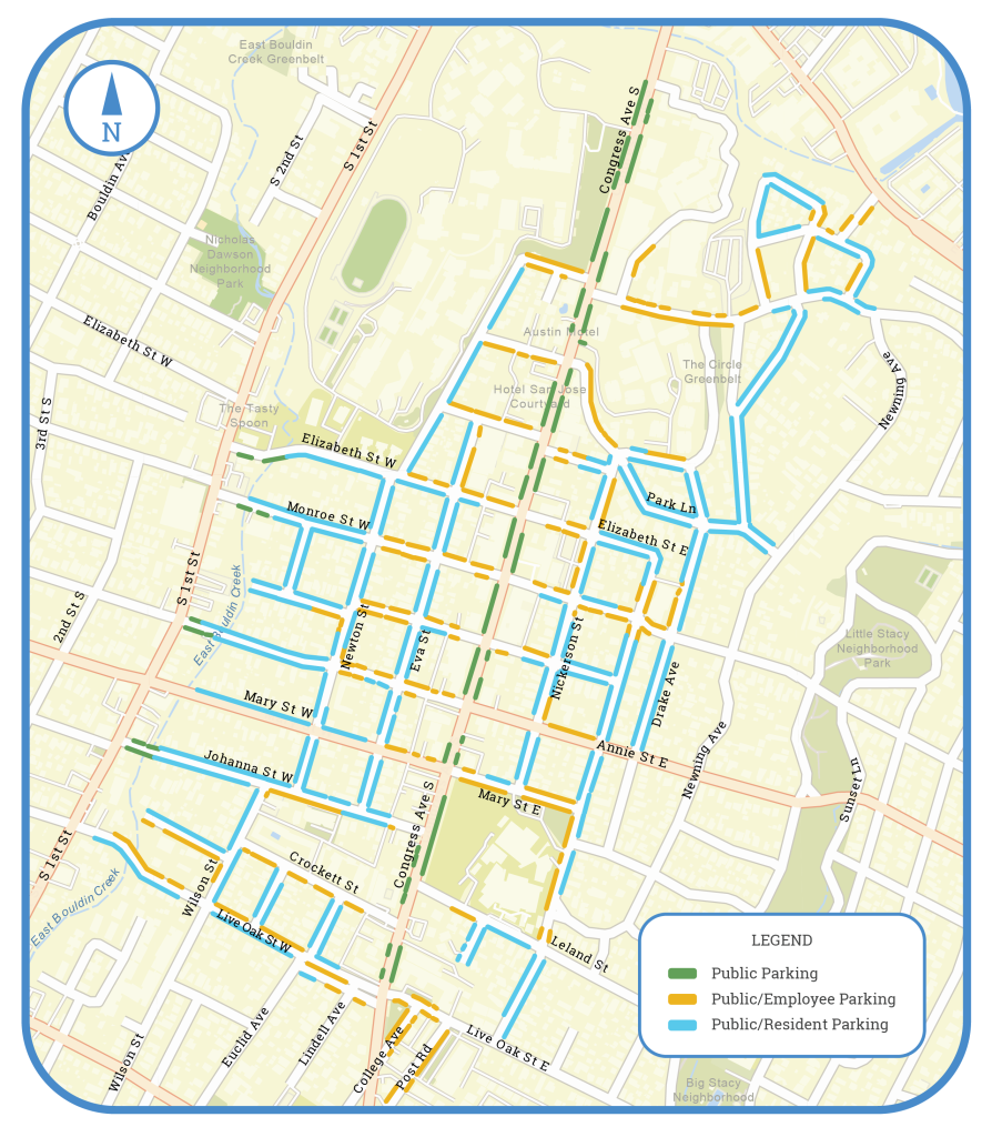 Detailed South Congress Paid Parking Map