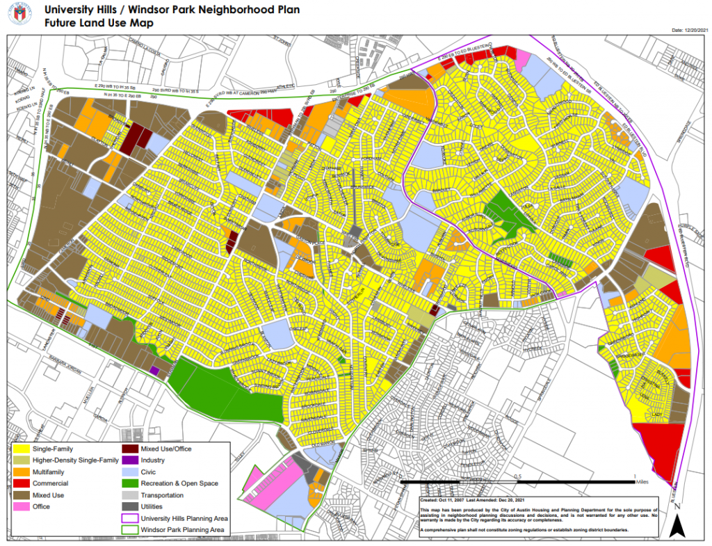 map of the University Hills/ Windsor neighborhood