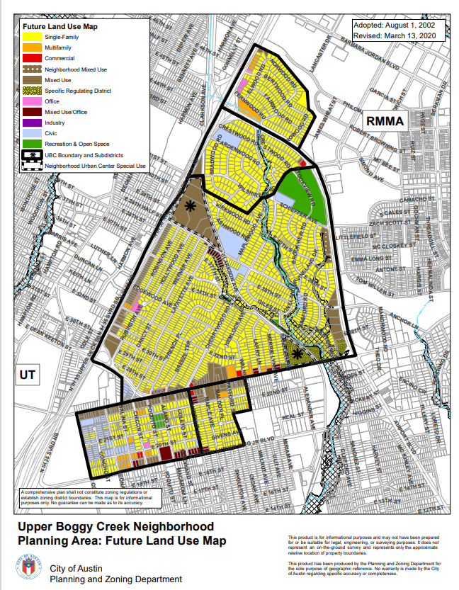 map of the Upper Boggy Creek neighborhood