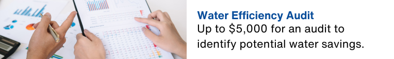 Up to $5,000 for an audit to identify potential water savings.