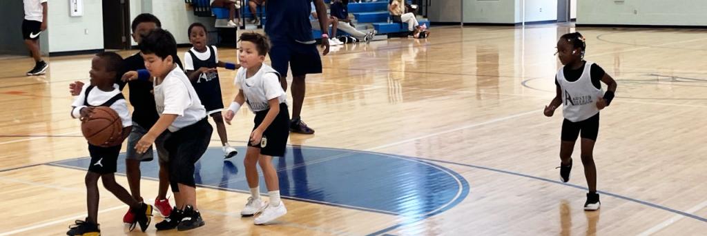 Kids playing basketball