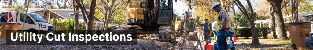 Utility cut work on neighborhood street