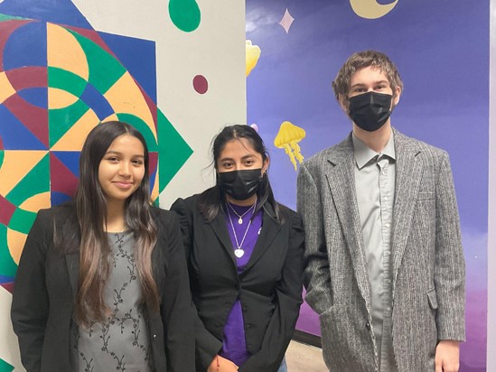 Joseline, Aline, and Alex at Cedars International High School