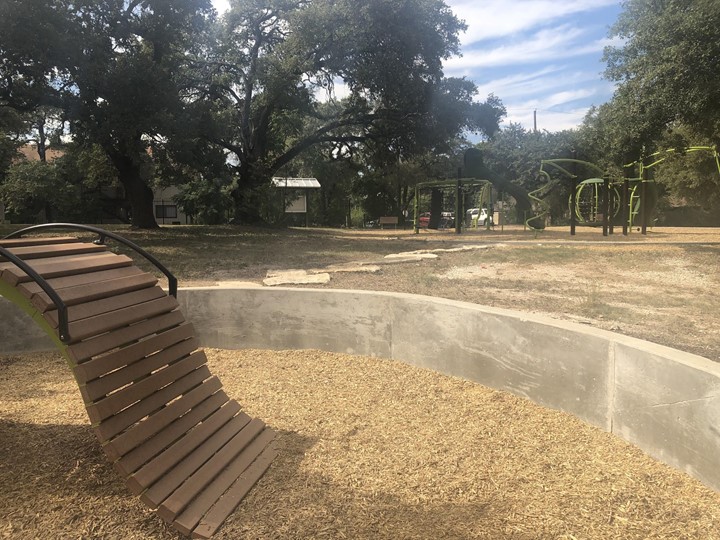 A playground at Georgian Acres Neighborhood Park in Austin, Texas