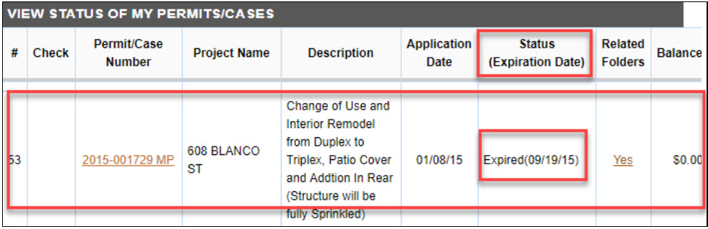 permit number screenshot