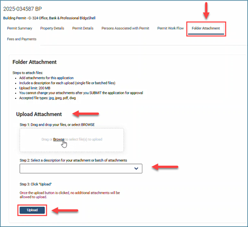 screenshot of location of folder attachemnt tab