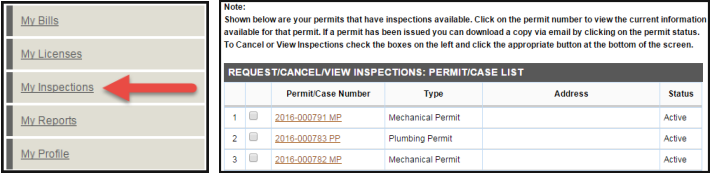 visual guide to available inspections 