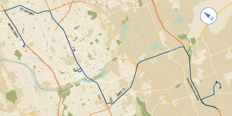Map with a procession route.