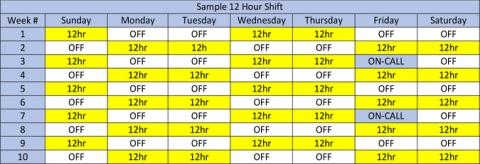 Comm 12 hour sample shift