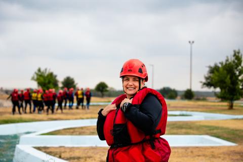 Medic at swiftwater training.