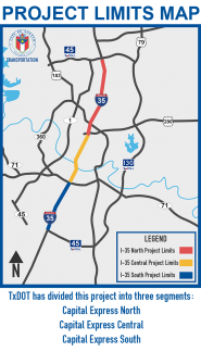 TXDot I-35 Project Map