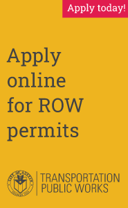Apply online for right of way permits