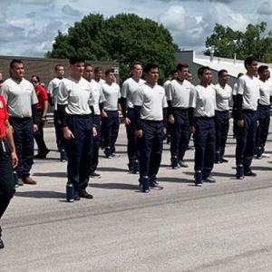 Cadets lined up in formation