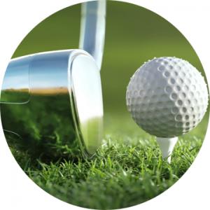 Golf Club Hits Golf Ball