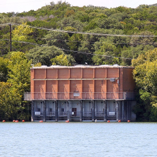 An intake facility for the Ullrich Water Treatment Plant on Lake Austin