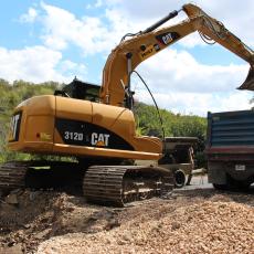 Field crews excavating