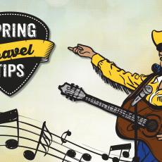 A graphic with text that reads Spring Travel Tips