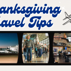 A graphic with text that reads Thanksgiving Travel Tips