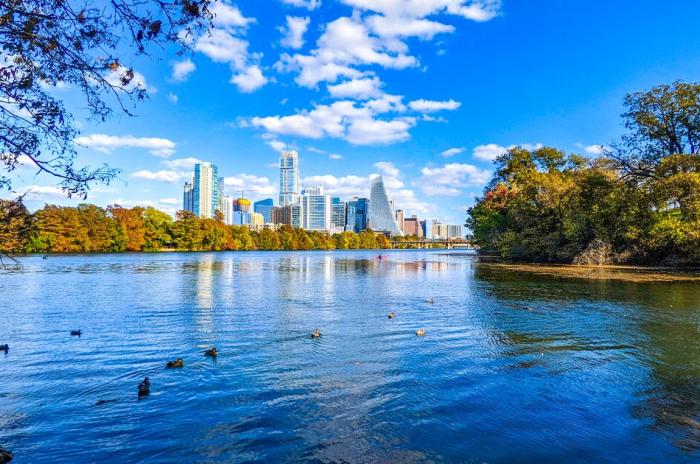 Austin downtown skyline from Lady Bird Lake