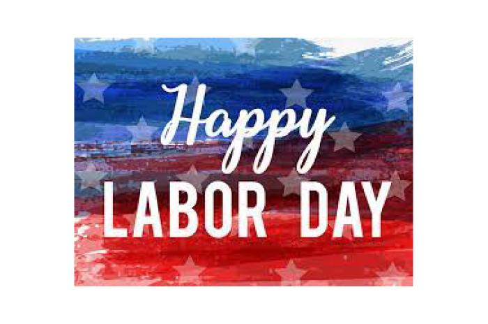 "Happy Labor Day" on flag background
