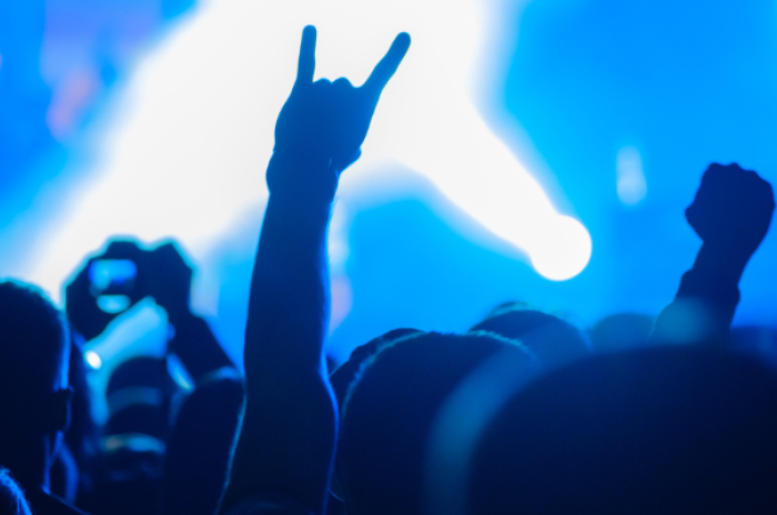 Hands in the air at a concert