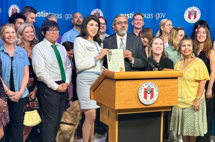 City Officials and Staff with Park and Recreation Month Proclamation