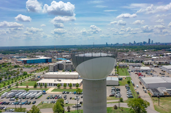 A reclaimed water tower.