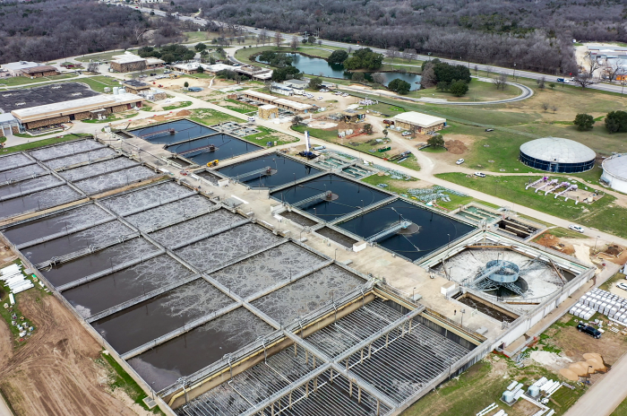 An aerial view of the Walnut Creek Wastewater Treatment Plant