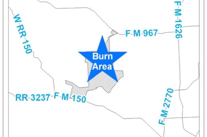 Map of area where prescribed burn will take place