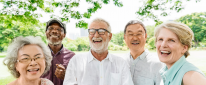 Photo at Zilker Park of happy older Austinites