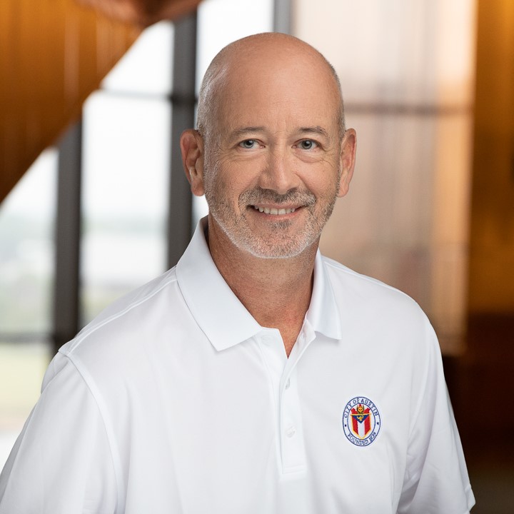 Richard McHale, the new appointed Austin Resource Recovery Director, smiles for photo.