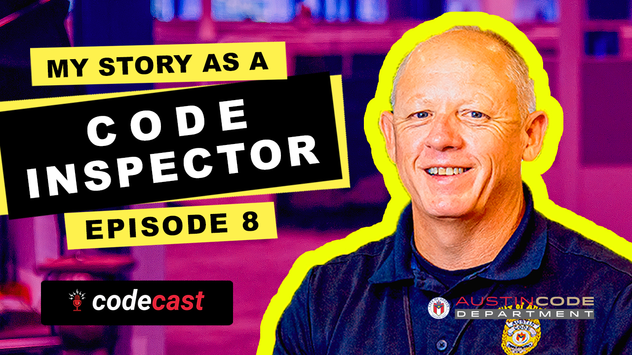 Watch Episode 8 of "My Story as a Code Inspector" Now inspector Joseph Lucas wearing a code inspector uniform and smiling
